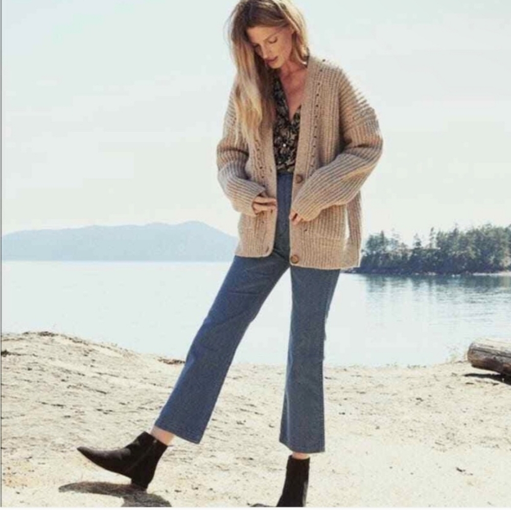 Doen Adelia Beige Alpaca Wool Cardigan Sweater Size Small - Picture 8 of 8